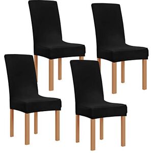 Obstal Svart stretch spandex matrumsstolskydd – set med 4 universella avtagbara tvättbara stolsätesöverdrag skydd för kök, ceremoni, bröllop, bankett, hotell och fest Obstal Svart stretch spandex matrumsstolskydd – set med 4 universella avtagbara tvättbara stolsätesöverdrag skydd för kök, ceremoni, bröllop, bankett, hotell och fest