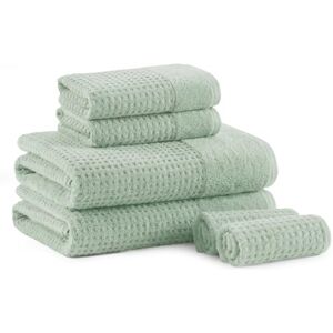 Madison Park Spa våffla 100% bomull lyxigt handduksset, premiumtextur våffelväv, mycket absorberande, snabbtorkande, hotell- och spa-kvalitet tvättkläder för badrum, blandade storlekar, havsskum 6 Madison Park Spa våffla 100% bomull lyxigt handduksset, premiumtextur våffelväv, mycket absorberande, snabbtorkande, hotell- och spa-kvalitet tvättkläder för badrum, blandade storlekar, havsskum 6