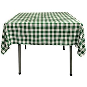 LA Linen Rutig överläggsduk, 127 x 132 cm, jägargrön LA Linen Rutig överläggsduk, 127 x 132 cm, jägargrön