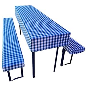 Lemos Home Öltält-set underlägg (set med 3) av 1 x bordsduk och 2 x ölbänksskydd. Tillgängliga storlekar och färger. (110 x 60 cm, blå rutig) Lemos Home Öltält-set underlägg (set med 3) av 1 x bordsduk och 2 x ölbänksskydd. Tillgängliga storlekar och färger. (110 x 60 cm, blå rutig)