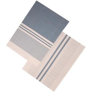 Dexam Harbour Stripes uppsättning av 2 kökshanddukar, blå, återvunnen bomullsblandning, nautisk design, mjuk och absorberande Dexam Harbour Stripes uppsättning av 2 kökshanddukar, blå, återvunnen bomullsblandning, nautisk design, mjuk och absorberande