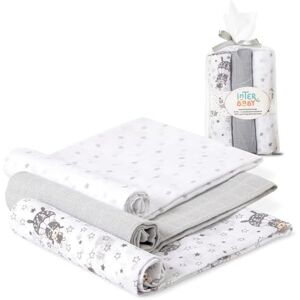 Interbaby Babymussel i bomull 80 x 80 cm 3-pack nyfödda babygaser, amning, handduk, filt bekväma babymusslar, mjuka, andningsbara grå fallskärmshoppare design Interbaby Babymussel i bomull 80 x 80 cm 3-pack nyfödda babygaser, amning, handduk, filt bekväma babymusslar, mjuka, andningsbara grå fallskärmshoppare design