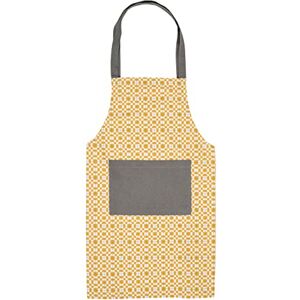 Penguin Home ® förkläde kockkvalitet Thokka-tryck vanligt vävd kontrastfärg ficka återvunnen bomull miljövänlig och hållbar justerbar nackrem , Grå och ockra, 70 x 80 cm Penguin Home ® förkläde kockkvalitet Thokka-tryck vanligt vävd kontrastfärg ficka återvunnen bomull miljövänlig och hållbar justerbar nackrem , Grå och ockra, 70 x 80 cm