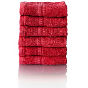 ALCLEAR Komfort frottéhandduk set absorberande av 100% ekologisk bomull, frottéserie i 6 färger och 5 storlekar, färg: röd, 6 x ansiktsdukar 30 x 30 cm ALCLEAR Komfort frottéhandduk set absorberande av 100% ekologisk bomull, frottéserie i 6 färger och 5 storlekar, färg: röd, 6 x ansiktsdukar 30 x 30 cm