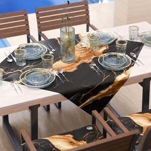 PETTI Artigiani Italiani Modern bordsduk med svart och guld marmoreffekt, bordslöpare 90 x 90 cm, 100% tillverkad i Italien PETTI Artigiani Italiani Modern bordsduk med svart och guld marmoreffekt, bordslöpare 90 x 90 cm, 100% tillverkad i Italien