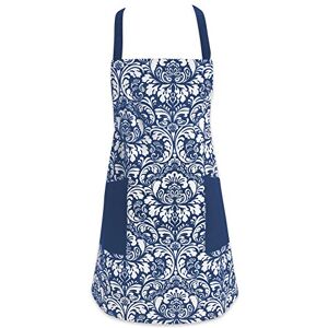 DII bomull Adjusatble kvinnor köksförkläde med fickor och extra långa slipsar, 95 x 29 cm, sött förkläde för matlagning, bakning, trädgårdsarbete, hantverk, BBQ-damast nautisk blå DII bomull Adjusatble kvinnor köksförkläde med fickor och extra långa slipsar, 95 x 29 cm, sött förkläde för matlagning, bakning, trädgårdsarbete, hantverk, BBQ-damast nautisk blå