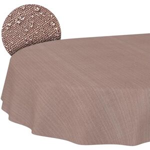 ANRO Tvättbar lättvårdad bordsduk av bomull och polyester, enfärgad, jacquard, damast, tvättbar, brun, oval, 180 x 140 cm med skärkant ANRO Tvättbar lättvårdad bordsduk av bomull och polyester, enfärgad, jacquard, damast, tvättbar, brun, oval, 180 x 140 cm med skärkant