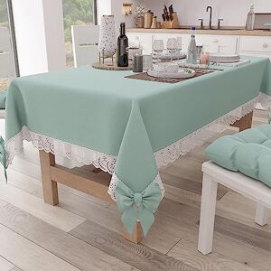 PETTI Artigiani Italiani Duk, Bordsduk, Rektangulär Kök Duk Med Spets Ängel Och Rosetter, Bordsmatta, Enfärgad Bordskåpa I Bomull, X6-sits (140x180 cm) Aqua PETTI Artigiani Italiani Duk, Bordsduk, Rektangulär Kök Duk Med Spets Ängel Och Rosetter, Bordsmatta, Enfärgad Bordskåpa I Bomull, X6-sits (140x180 cm) Aqua