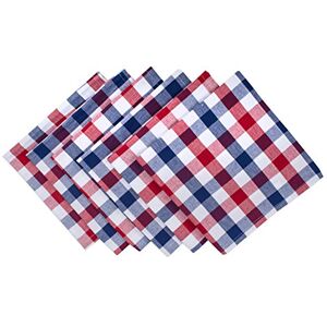 DII 100% bomull, maskintvättbar, inomhus/utomhus, bordsskiva, röd och blå rutig, servetthållare DII 100% bomull, maskintvättbar, inomhus/utomhus, bordsskiva, röd och blå rutig, servetthållare