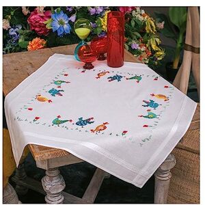 Vervaco Duksats färgglada kycklingar, vit, ca 80 x 80 cm Vervaco Duksats färgglada kycklingar, vit, ca 80 x 80 cm