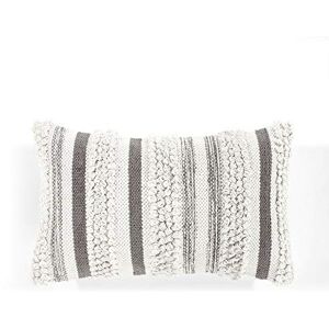 Lush Decor Frodig dekor Bria rand dekorativ kudde enkelfodral, 33 cm x 50 cm, grå Lush Decor Frodig dekor Bria rand dekorativ kudde enkelfodral, 33 cm x 50 cm, grå