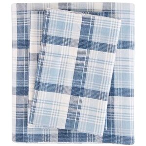 WOOLRICH Kabinlivsstil, kalla årstider mysiga sängkläder-set, matchande örngott, bomull, blå rutig, drottning WOOLRICH Kabinlivsstil, kalla årstider mysiga sängkläder-set, matchande örngott, bomull, blå rutig, drottning