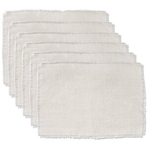 DII Jute säckväv kollektion köksbord, set med bordstablett, 13 x 19, massivt elfenben, 6 st DII Jute säckväv kollektion köksbord, set med bordstablett, 13 x 19, massivt elfenben, 6 st