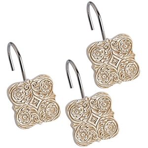 Creative Kreativa dofter duschdraperiringar set med 12 duschset ringar 100% rostfri – för badrum duschdraperi stång Victoria samling (beige) Creative Kreativa dofter duschdraperiringar set med 12 duschset ringar 100% rostfri – för badrum duschdraperi stång Victoria samling (beige)