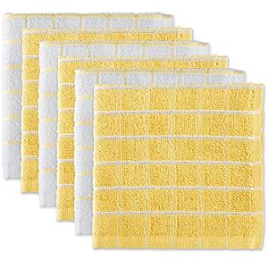 DII 100% bomull, maskintvättbar, ultraabsorberande, enkel varje dag 30 x 30 cm frotté kök disktrasor, fönsterpanedesign, uppsättning av 6- gul DII 100% bomull, maskintvättbar, ultraabsorberande, enkel varje dag 30 x 30 cm frotté kök disktrasor, fönsterpanedesign, uppsättning av 6- gul