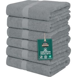 Utopia Towels , 6-pack små badhanddukar (56 x 111 cm), 500 GSM 100% ringspunnen bomull, lätta, högabsorberande och snabbtorkande handdukar, förstklassiga handdukar för hotell, spa och badrum (grå) Utopia Towels , 6-pack små badhanddukar (56 x 111 cm), 500 GSM 100% ringspunnen bomull, lätta, högabsorberande och snabbtorkande handdukar, förstklassiga handdukar för hotell, spa och badrum (grå)