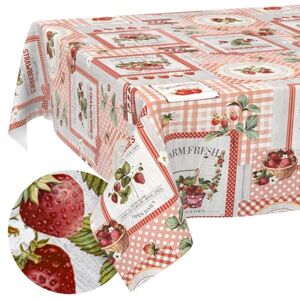 ANRO Vaxduk, bordsduk, tvättbar, lättskött, lotuseffekt utomhus, trädgårdsbordsduk, jordgubbar 220 x 140 cm (rektangulär) ANRO Vaxduk, bordsduk, tvättbar, lättskött, lotuseffekt utomhus, trädgårdsbordsduk, jordgubbar 220 x 140 cm (rektangulär)