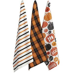 DII Tryckvävd mix diskhandduk set, tyg, pumpa Boo, set med 3 DII Tryckvävd mix diskhandduk set, tyg, pumpa Boo, set med 3