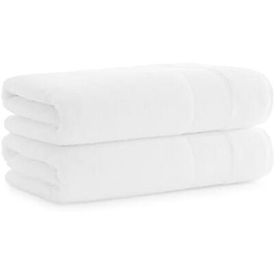 Aston & Arden turkiska badhanddukar – (set med 2) Ringspunnen bomull tjock och mjuk absorberande lyxig hotell- och spa-badrumshandduk, tungvikt 600 GSM, 76 x 152 cm, vit Aston & Arden turkiska badhanddukar – (set med 2) Ringspunnen bomull tjock och mjuk absorberande lyxig hotell- och spa-badrumshandduk, tungvikt 600 GSM, 76 x 152 cm, vit