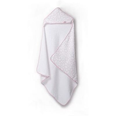 TI-TIN Ti TIN Babybadhandduk, 100 x 100 cm mjuk, bekväm, absorberande badhandduk 90% bomull, 10% polyester frottétyg stjärnmönster rosa och vit färg 340g/m² TI-TIN Ti TIN Babybadhandduk, 100 x 100 cm mjuk, bekväm, absorberande badhandduk 90% bomull, 10% polyester frottétyg stjärnmönster rosa och vit färg 340g/m²