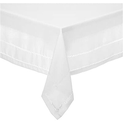 Violet Linen Violett linne avlång/rektangel bordsduk, bomullspolyester, vit, 80 tum x 60 tum (rektangulär) Violet Linen Violett linne avlång/rektangel bordsduk, bomullspolyester, vit, 80 tum x 60 tum (rektangulär)