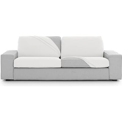 ECOMMERC3 Sätesöverdrag för Bielastisk soffa storlek M – stolsöverdrag vit justering, lätt att sätta på och ta av med gummin ECOMMERC3 Sätesöverdrag för Bielastisk soffa storlek M – stolsöverdrag vit justering, lätt att sätta på och ta av med gummin
