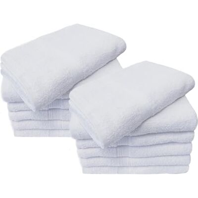 Towels N More 12-pack vit ekonomi 100% bomull 15 x 25 enkla handdukar – gymhanddukar (12) Towels N More 12-pack vit ekonomi 100% bomull 15 x 25 enkla handdukar – gymhanddukar (12)