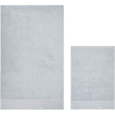 THUN Set med 2 handdukar ljusblå, 100% bomull, Iconic Elengance Collection, 40 x 60 cm, 60 x 100 cm THUN Set med 2 handdukar ljusblå, 100% bomull, Iconic Elengance Collection, 40 x 60 cm, 60 x 100 cm