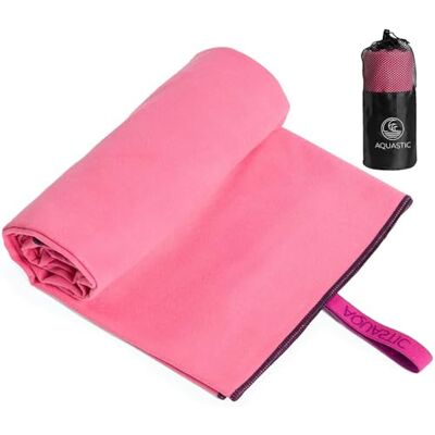 AQUASTIC Havlu handduk storlek XL snabbtorkande fitnesshandduk för aktiva människor 110 x 175 cm lätt och kompakt tillverkad av 88% polyester och 12% polyamid perfekt för pool strand rosa AQUASTIC Havlu handduk storlek XL snabbtorkande fitnesshandduk för aktiva människor 110 x 175 cm lätt och kompakt tillverkad av 88% polyester och 12% polyamid perfekt för pool strand rosa