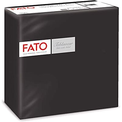 FATO Servetter av torrpapper, Airlaid, Tyg Effect, 50-pack servetter, 40 x 40 vikta i 4, Färg Svart FATO Servetter av torrpapper, Airlaid, Tyg Effect, 50-pack servetter, 40 x 40 vikta i 4, Färg Svart