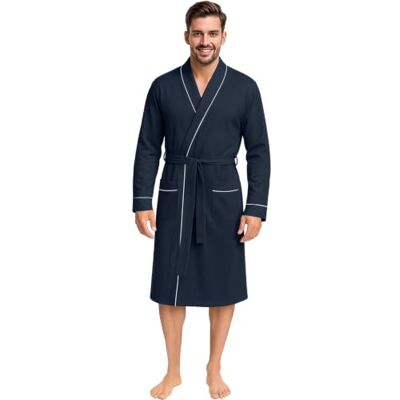 NY Threads Men's Robe Cotton Blend Knit Bathrobe, Medium, Navy NY Threads Men's Robe Cotton Blend Knit Bathrobe, Medium, Navy