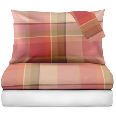 Le vie del Cotone , komplett enkellakan Mr Tartan, percale av ren bomull Le vie del Cotone , komplett enkellakan Mr Tartan, percale av ren bomull