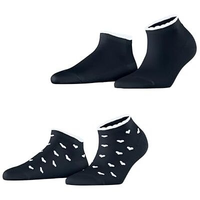 ESPRIT Sneakersstrumpor för kvinnor Little Hearts 2-pack W Sn bomull kort mönstrad 2 par, blå marin 6120, 35–38 ESPRIT Sneakersstrumpor för kvinnor Little Hearts 2-pack W Sn bomull kort mönstrad 2 par, blå marin 6120, 35–38