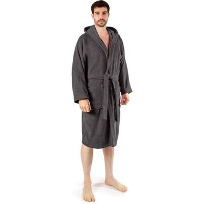Caleffi badrock för vuxna, kvinnor, män, unisex med huva, mjuk svamp hydrofil bomull 450 g/m², kan tvättas i maskin vid 40 °C, torktumlare, storlek 1009917, svart, 3XL/4XL blandad, svart Caleffi badrock för vuxna, kvinnor, män, unisex med huva, mjuk svamp hydrofil bomull 450 g/m², kan tvättas i maskin vid 40 °C, torktumlare, storlek 1009917, svart, 3XL/4XL blandad, svart