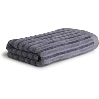 Möve Monokroma ränder velourhandduk 50 x 100 cm tillverkad av 80% bomull/20% viskos av bambulosa, sten Möve Monokroma ränder velourhandduk 50 x 100 cm tillverkad av 80% bomull/20% viskos av bambulosa, sten