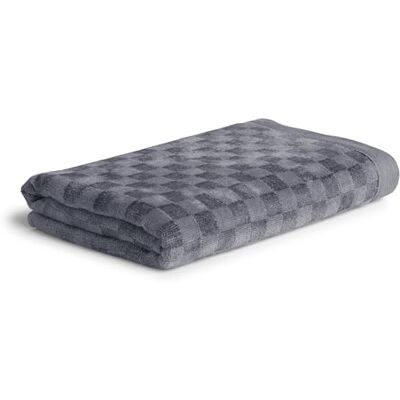 Möve Monokrom Check velourhandduk 50 x 100 cm tillverkad av 80% bomull/20% viskos av bambulosa, sten Möve Monokrom Check velourhandduk 50 x 100 cm tillverkad av 80% bomull/20% viskos av bambulosa, sten