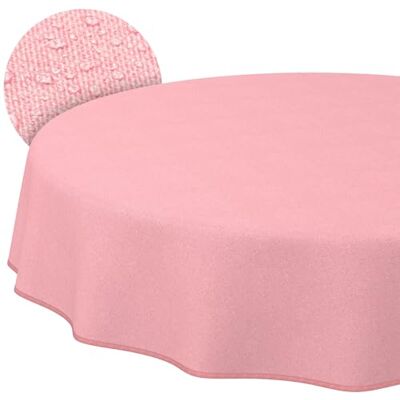 ANRO Bordsduk tvättbar rosa linneutseende rund 140 cm – trädgårdsduk inomhus utomhus vattenavvisande smutsavvisande lättskött med fåll ANRO Bordsduk tvättbar rosa linneutseende rund 140 cm – trädgårdsduk inomhus utomhus vattenavvisande smutsavvisande lättskött med fåll