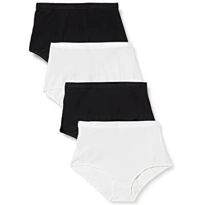 Playtex Maxi ekologisk bomull bekväma slips, vit/svart, 48 (set med 4) dam, Vit/svart Playtex Maxi ekologisk bomull bekväma slips, vit/svart, 48 (set med 4) dam, Vit/svart