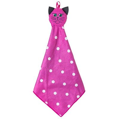 VIGAR Felix Microfiber tvättlapp, ultra-absorberande handdukstork, kattform, hängspänne, maskintvättbar, rosa VIGAR Felix Microfiber tvättlapp, ultra-absorberande handdukstork, kattform, hängspänne, maskintvättbar, rosa
