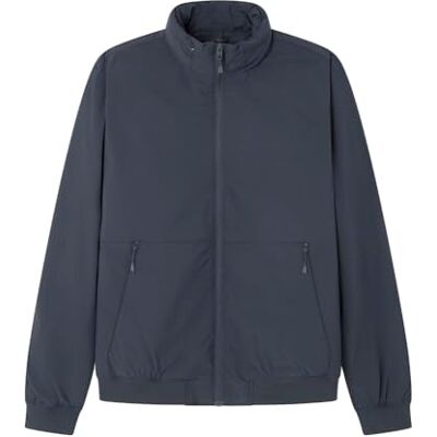 Springfield Elegant teknisk jacka med tratt med huva dold i nacken, blå, L Springfield Elegant teknisk jacka med tratt med huva dold i nacken, blå, L