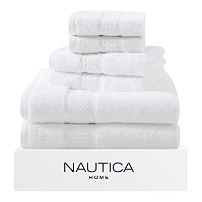Nautica Oceane Collection 6-delat handduksset – dekorativt lyxigt badrum med hotell- och spa-kvalitet, absorberande och blekningsbeständig, 6 delar, vit Nautica Oceane Collection 6-delat handduksset – dekorativt lyxigt badrum med hotell- och spa-kvalitet, absorberande och blekningsbeständig, 6 delar, vit