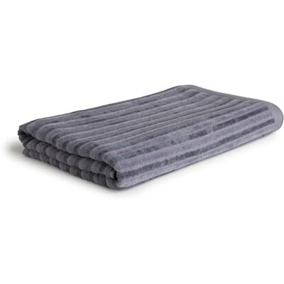 Möve Monokroma ränder velour duschhandduk 67 x 140 cm tillverkad av 80% bomull/20% viskos av bambulosa, sten Möve Monokroma ränder velour duschhandduk 67 x 140 cm tillverkad av 80% bomull/20% viskos av bambulosa, sten