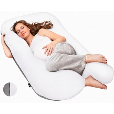 SMOOTHY Graviditetskudde, sidokudde, stödkudde, babykudde och amningskudde i U-form med avtagbart och tvättbart överdrag av 100% bomull (junior XL, 120 x 70 cm, duo) SMOOTHY Graviditetskudde, sidokudde, stödkudde, babykudde och amningskudde i U-form med avtagbart och tvättbart överdrag av 100% bomull (junior XL, 120 x 70 cm, duo)