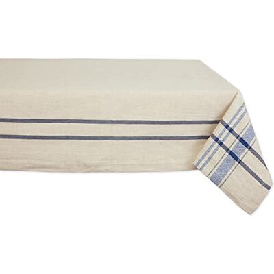 DII French Stripe bordskollektion i bondgårdsstil, bordsduk, 152 x 213 cm, brungrå/blå DII French Stripe bordskollektion i bondgårdsstil, bordsduk, 152 x 213 cm, brungrå/blå