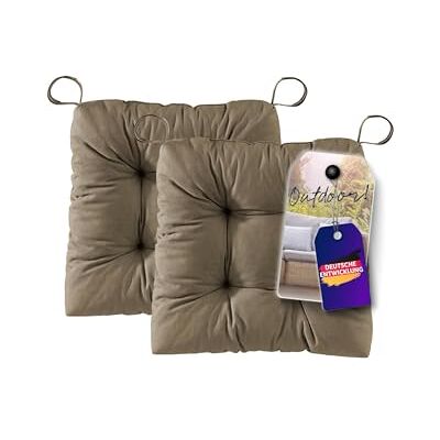 Traumnacht Stolkudde premium uppsättning med 2, 38 x 40 x 7 cm, taupe, Öko-Tex certifierad, tillverkad enligt tysk kvalitetsstandard Traumnacht Stolkudde premium uppsättning med 2, 38 x 40 x 7 cm, taupe, Öko-Tex certifierad, tillverkad enligt tysk kvalitetsstandard