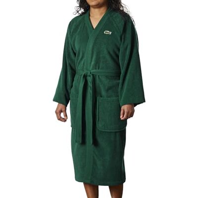 Lacoste Classic Pique Bath Robe, 100% Soft Cotton Terry, Unisex Bathrobe for Adult Women & Men, Luxury Robe for Spa, Super Absorbent & Quick Drying, One Size Fits Most, Eden Lacoste Classic Pique Bath Robe, 100% Soft Cotton Terry, Unisex Bathrobe for Adult Women & Men, Luxury Robe for Spa, Super Absorbent & Quick Drying, One Size Fits Most, Eden