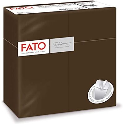 FATO Servetter av torrpapper, Airlaid, med bestickficka, Tyg effekt, 50 servetter i storlek 40 x 40, Kakao färg FATO Servetter av torrpapper, Airlaid, med bestickficka, Tyg effekt, 50 servetter i storlek 40 x 40, Kakao färg