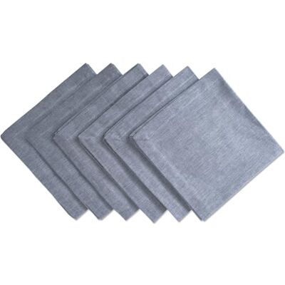 DII CAMZ36965 100% bomull, Chambray servett, överdimensionerad bas varje dag, blå 6 st DII CAMZ36965 100% bomull, Chambray servett, överdimensionerad bas varje dag, blå 6 st