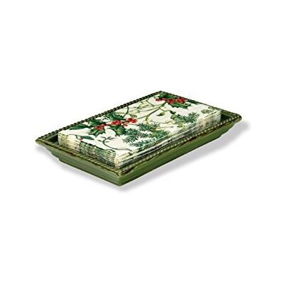 Boston International Oktober Hill Ceramic Guest Towel Caddy/Tray, Grön Boston International Oktober Hill Ceramic Guest Towel Caddy/Tray, Grön