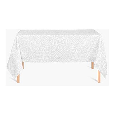 HYO Vit Chic-MR18 Mantel, Polyester Canvas Saten Fabric, Laminerad med Transparent Vinyl Lamine 250 Gr, Multifärg, 140x180 cm HYO Vit Chic-MR18 Mantel, Polyester Canvas Saten Fabric, Laminerad med Transparent Vinyl Lamine 250 Gr, Multifärg, 140x180 cm